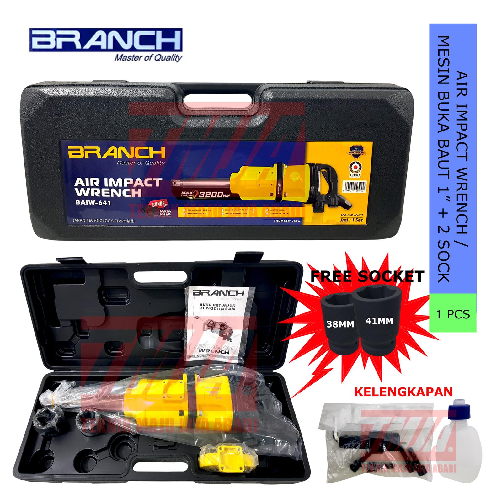 Branch Air Impact Wrench 1" with 2pcs Socket (BAIW-641)
