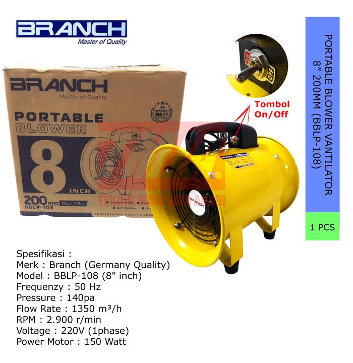 Branch Portable Ventilator Fan / Kipas Blower 8" (BBLP-108)