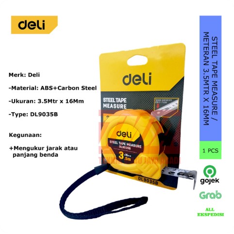 Deli Steel Tape Measure Meteran 3.5 Meter x 16mm DL9035B