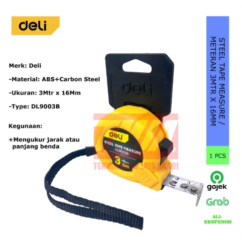 Deli Steel Tape Measure Meteran 3 Meter x 16mm DL9003B