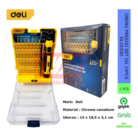 Deli Obeng Presisi Set 33 Pcs Electronics Precision Repair Set DL1033D