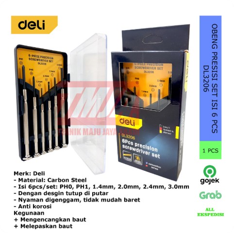 Deli Obeng Presisi Set 6 Pcs Precision Screwdriver Set DL3206