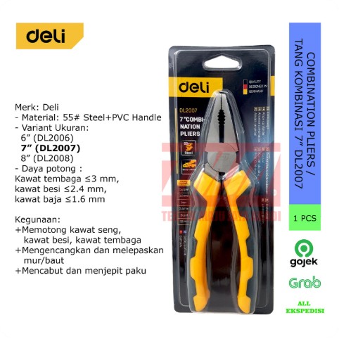 Deli Combination Pliers Tang Kombinasi 7 Inch DL2007