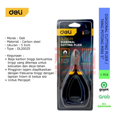 Deli Diagonal Cutting Pliers Tang Potong Mini 5 Inch DL20025