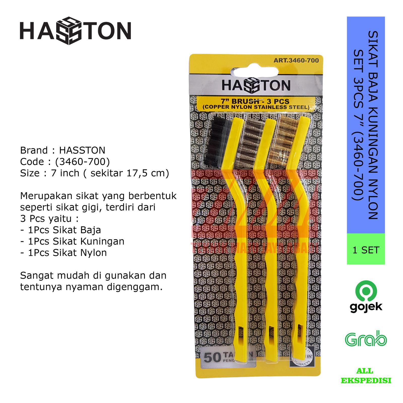 Hasston Sikat Mini Set 3pcs (Baja, Kuningan, Nylon)