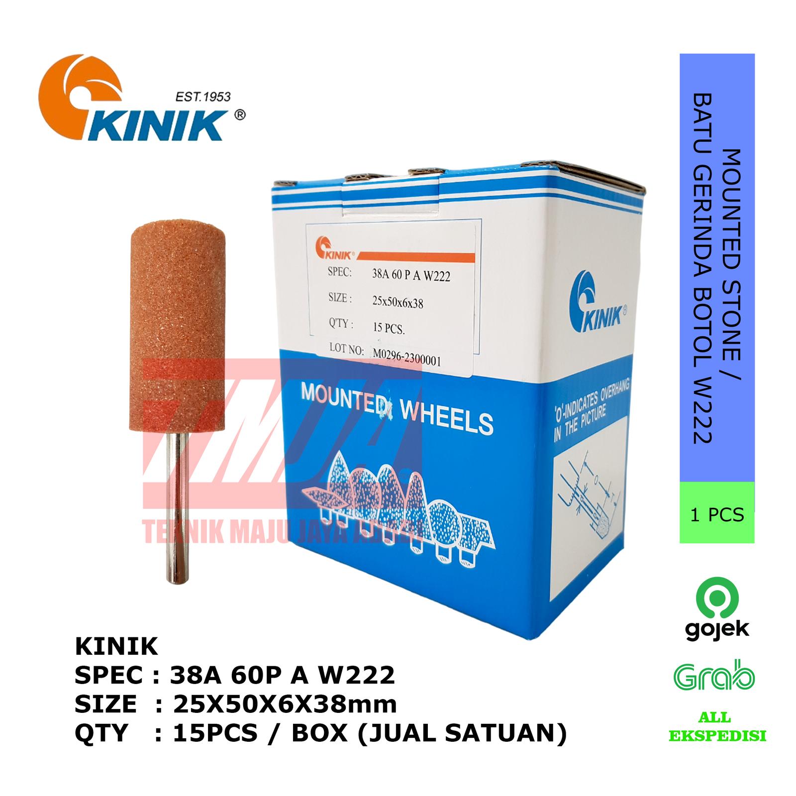 Kinik Mounted Stone Batu Gerinda Botol W222 25x50x6mm